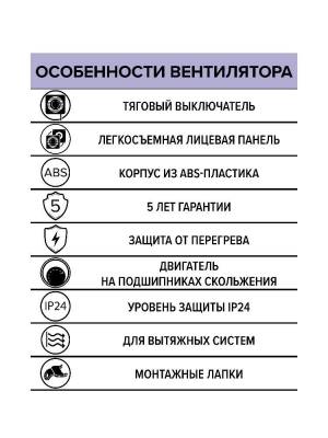 Вентилятор накладной WAVE D100 тяг.выкл. ERA